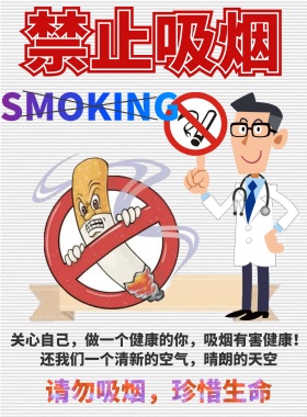服务安全指示禁止吸烟海报