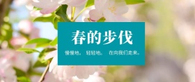 春的步伐 轻轻地。 慢慢地。 在向我们走来。 春季春天你好公众号封面