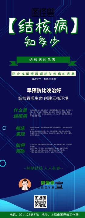 医院结核病宣传图易拉宝