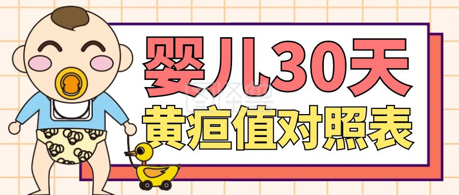 婴儿30天黄疸值对照表公众号封面