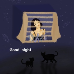 晚安夜景手机微博封面模版