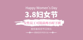 3.8妇女节特别假期横版海报
