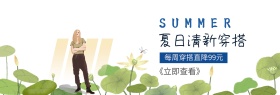 女装夏装清新简约降价banner