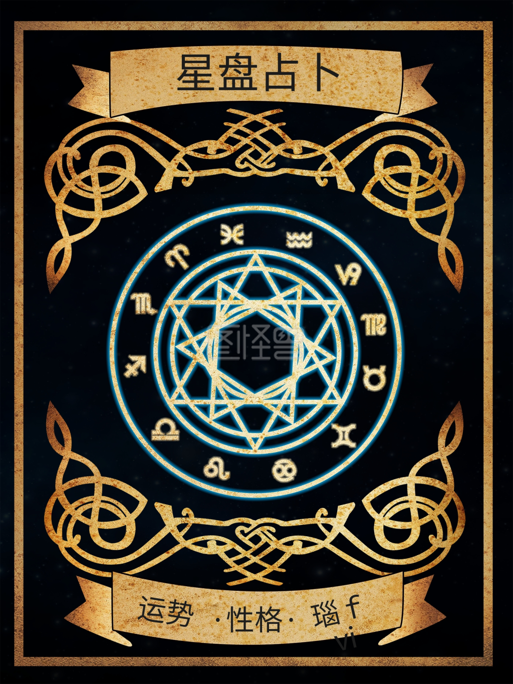复古星座占卜海报