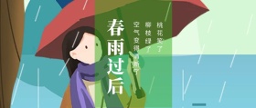 春雨过后 柳枝绿了 桃花笑了 空气变得清新了 春季春天你好公众号封面