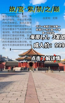 故宫旅游宣传鸟红色喜庆手机营销海报