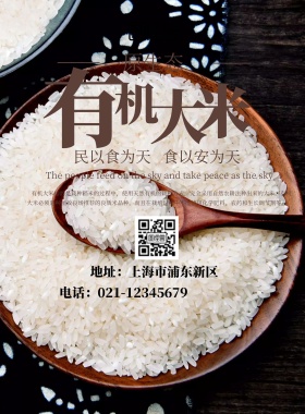 创意绿色有机大米农业产品宣传单