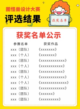 比赛/大赛获奖名单公示