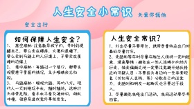 蓝色卡通可爱手抄报人生安全