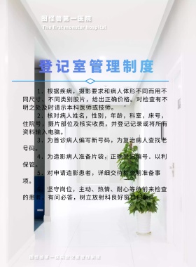 医院门诊登记室管理制度印刷海报