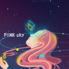 粉色天空电线杆手机微博封面模板