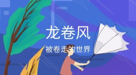 龙卷风卷简约被走的世界公众号封面模版