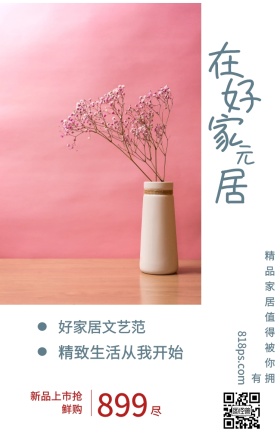 尽 在 好 家 居 元 899 好家居文艺范 新品上市抢鲜购 精致生活从我开始 818ps.com 精品家居值得被你拥有 家居家具装修居家促销手机海报