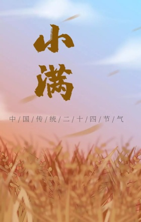 小满古风文艺清新节气宣传海报