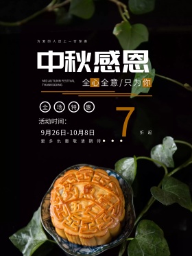 中秋感恩促销活动海报