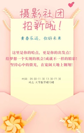 摄影社团招新海报模板可爱卡通相机手机海报