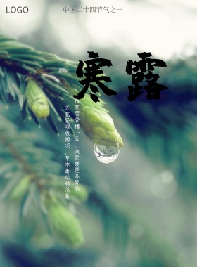 寒露仙鹤山峦中国风水墨画诗句宣传海报