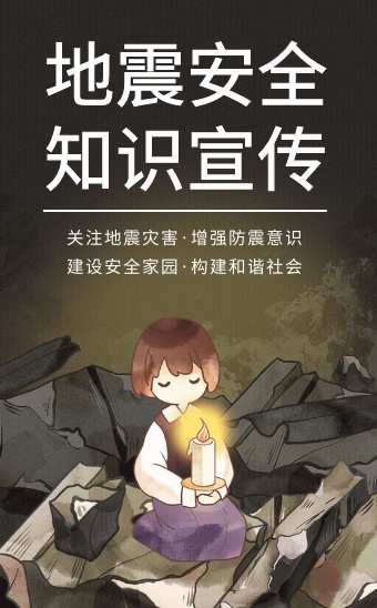 卡通大气地震安全知识防护措施宣传h5