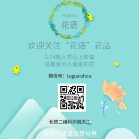 花店简约蓝色文艺红包二维码模板