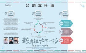 简约公司文化墙海报设计几何图形文化墙