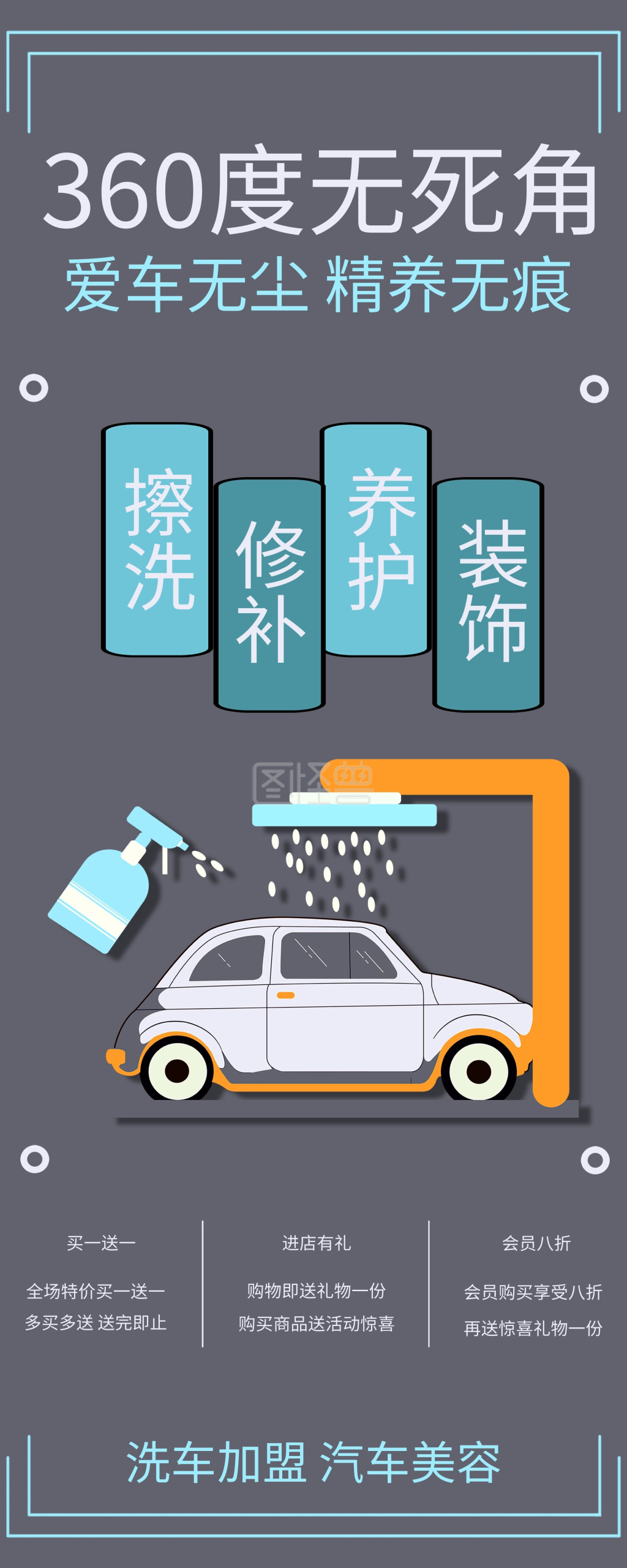 洗车店易拉宝展架