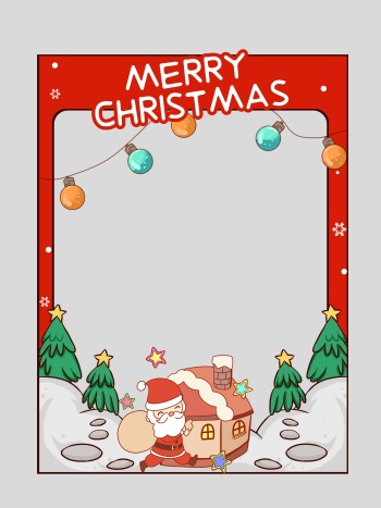 卡通风圣诞节圣诞老人拍照kt板