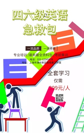 全国四六级考试考前培训营销海报