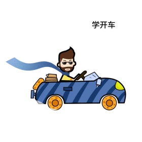 学开车可爱小宝宝创意有趣表情包配图