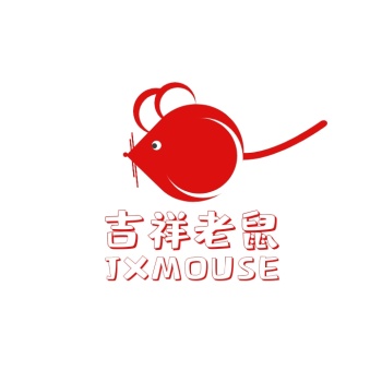 创意形象大红色吉祥老鼠门店logo