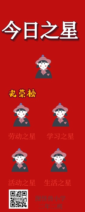 班级今日之星贴照片模板长图