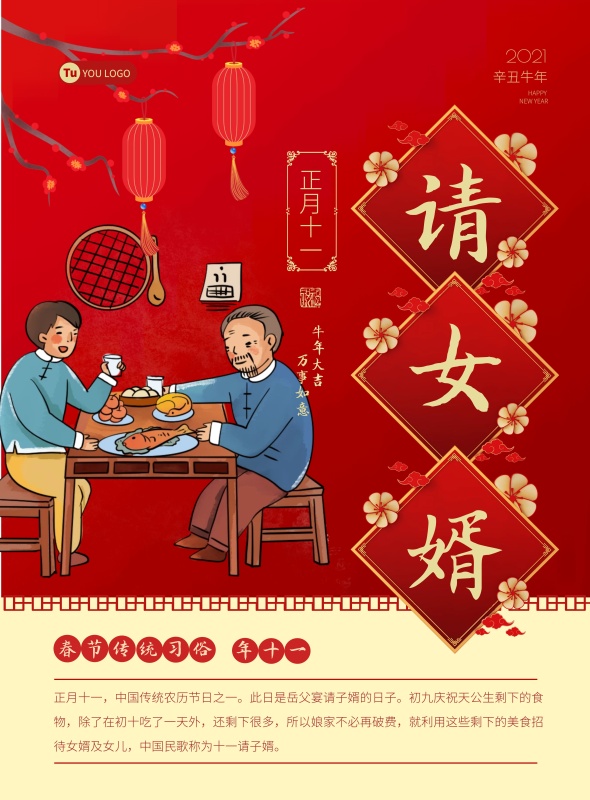 原创正月十一子婿日岳父宴请女婿