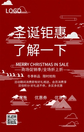 圣诞促销手机海报