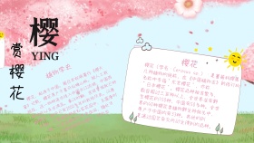 粉色清新樱花季节手抄报