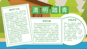 清明踏青旅游习俗手抄报