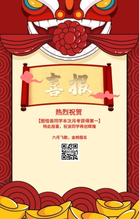 考试喜报展示海报