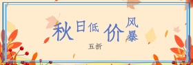 蓝色文艺小清新花秋季女装电商banner淘宝海报