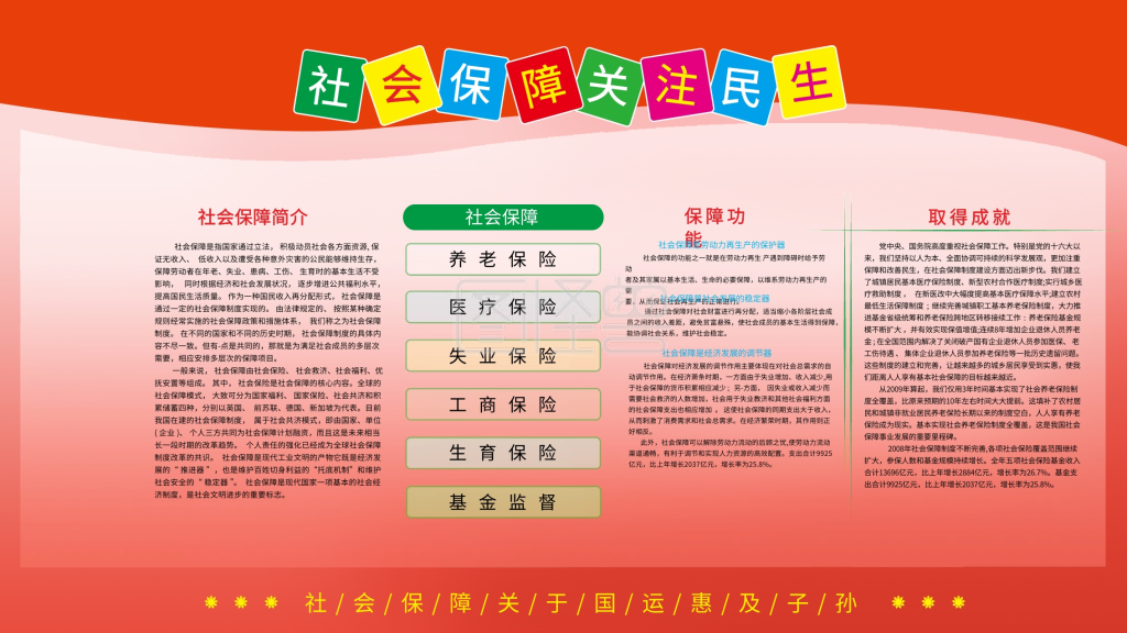 社会保障cdr学校展板社区宣传单政府展架