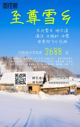 东北雪乡旅游手机海报
