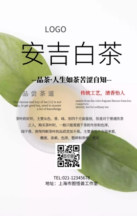 安吉白茶图片手机海报