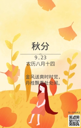 传统节气秋分手绘海报