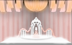 婚庆背景 手绘 水波纹背景 吊灯 梦幻