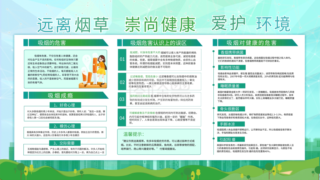 小清新禁烟宣传栏
