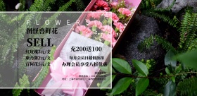 小清新田园风鲜花礼品宣传海报