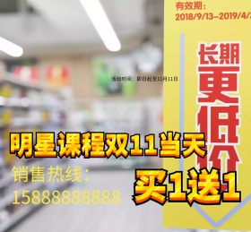 双11明星课程买1送1教育培训红色