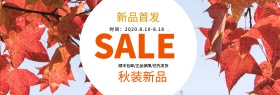 淘宝电商产品秋季新品优惠banner海报模板设计秋天