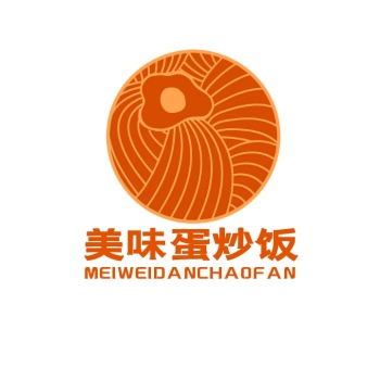 蛋炒饭logo宣传推广橙色美食
