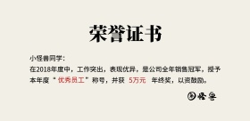 优秀员工荣誉证书横版海报