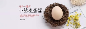 简约扁平亮丽煮蛋器淘宝海报模板