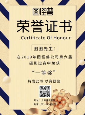 摄影比赛奖状印刷海报