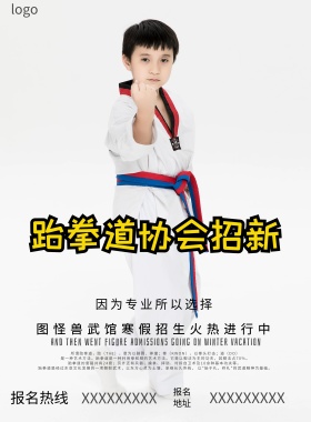 跆拳道培训班海报
